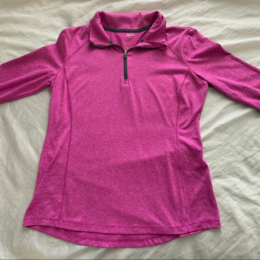 pink quarter zip sweater